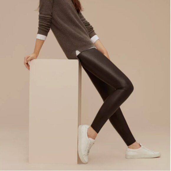 Aritzia Wilfred Free Daria Pant High-waisted Vegan Leather leggings S - Picture 3 of 8